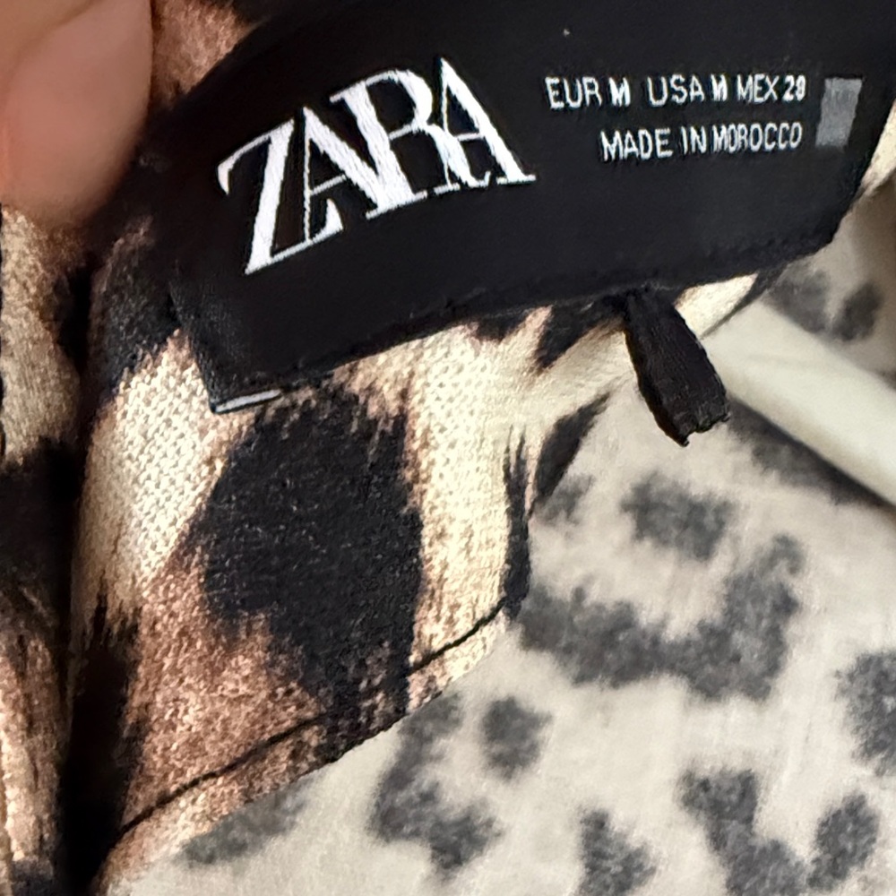 Zara Chic Leopard Print Midi Dress Size M - Picture 3 of 3